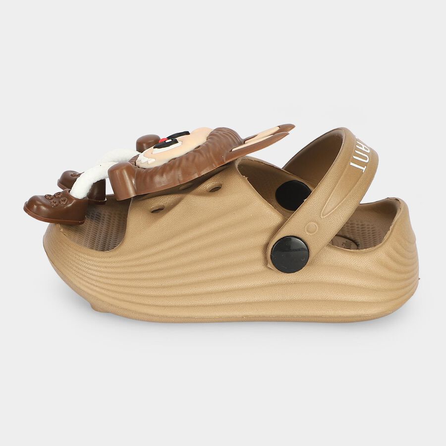 Boys' Beige Slip-On Back Strap Sandals, Beige, large