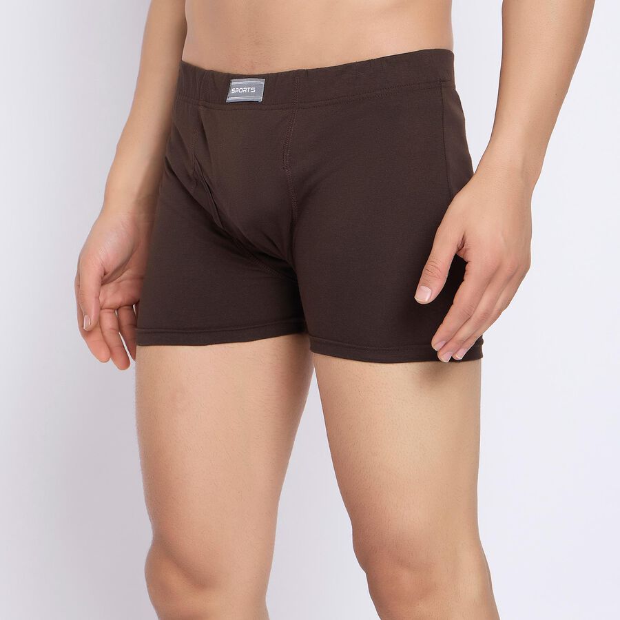 Men's 100% Cotton Trunks , भूरा, large