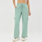 Women's Mint Green Regular Fit Cargo Jogger Track Pants, Light Green, small