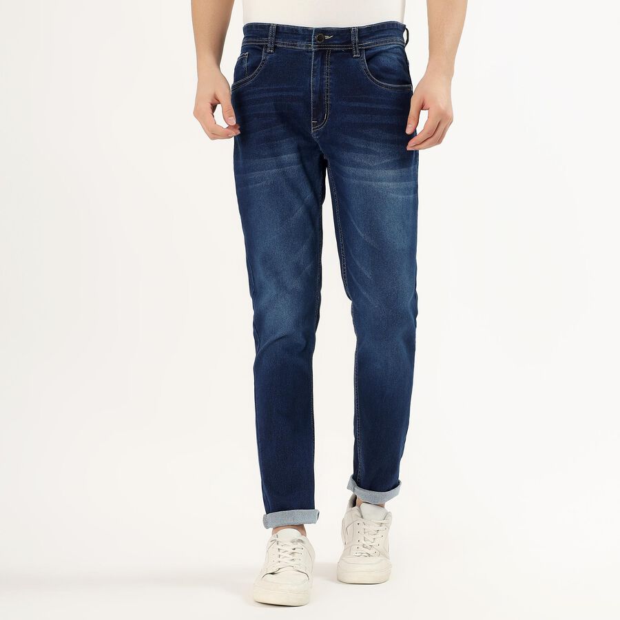 Men's Deep Indigo Slim Fit Jeans, Dark Blue, large image number null