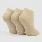 Women's Beige Regular Fit Solid and Printed Pack of 3 Socks, गहरा पीला, small