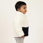 Infants Navy and White High Neck Casual Sweatshirt, नेवी ब्लू, small image number null
