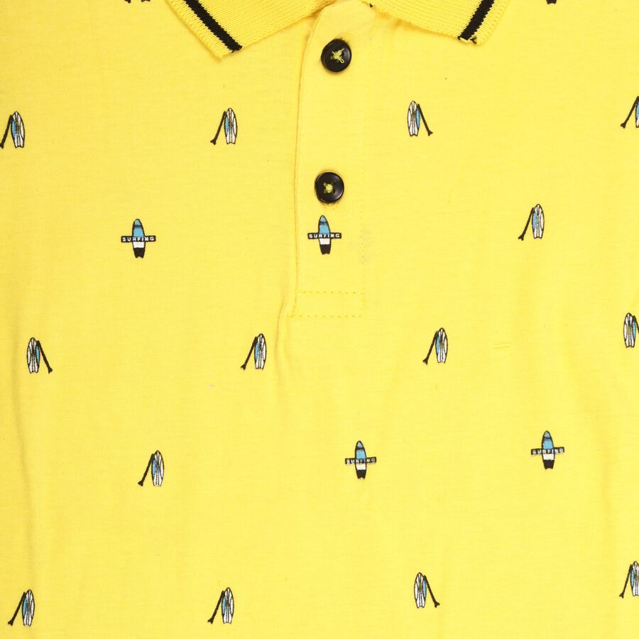 Boys' 100% Cotton Half Sleeves T-Shirt, Yellow, large image number null
