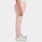 Girls Light Pink Regular Fit Solid Pyjama, हल्का गुलाबी, small
