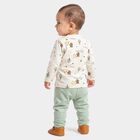 Infants' Mint Green 100% Cotton Round Neck Graphic Print Baba Suit, Light Green, small