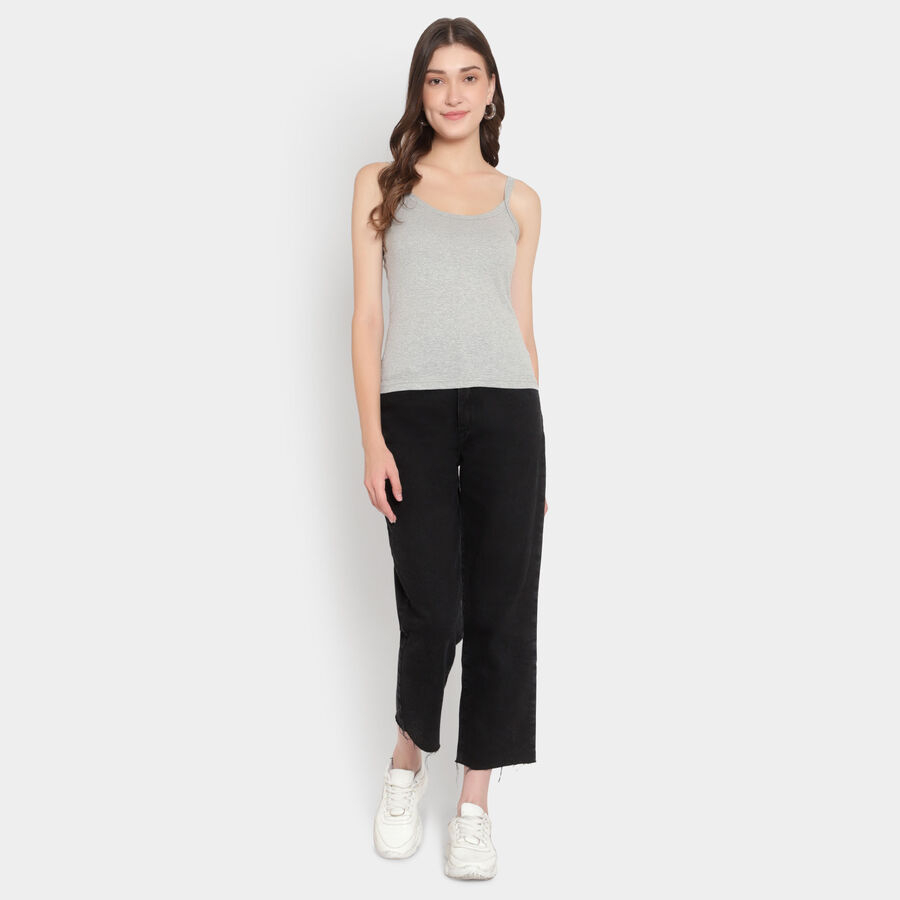 Solid Cotton Slips, Melange Light Grey, large image number null