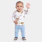 Infants White Cotton V-Neck Regular T-Shirt, White, small