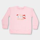 Girls Light Pink Crew Neck Printed Sweatshirt, हल्का गुलाबी, small image number null