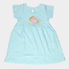 Infants' Light Green Regular Fit Lace Trim Frock, Light Green, small