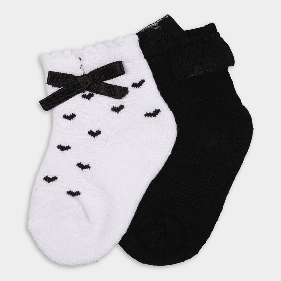 Infants' Socks (Pack of 2), Black, large image number null