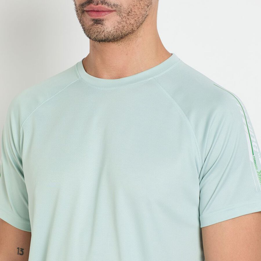 Men's Round Neck Half Sleeves T-Shirt, Light Green, large image number null