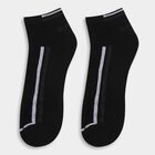 Men's Grey, White and Black Regular Fit Striped Ankle Socks Pack of 3, White, small