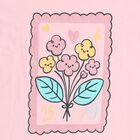 Girls' 100% Cotton T-Shirt, हल्का गुलाबी, small