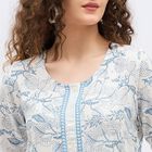 Women's Light Blue Round Neck Printed Kurta, Light Blue, small image number null