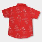Boys' Bright Cherry Red Cotton Regular Collar Casual Shirt, Red, small image number null