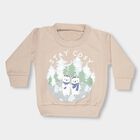 Infants Light Beige Crew Neck Casual Sweatshirt, गहरा पीला, small image number null