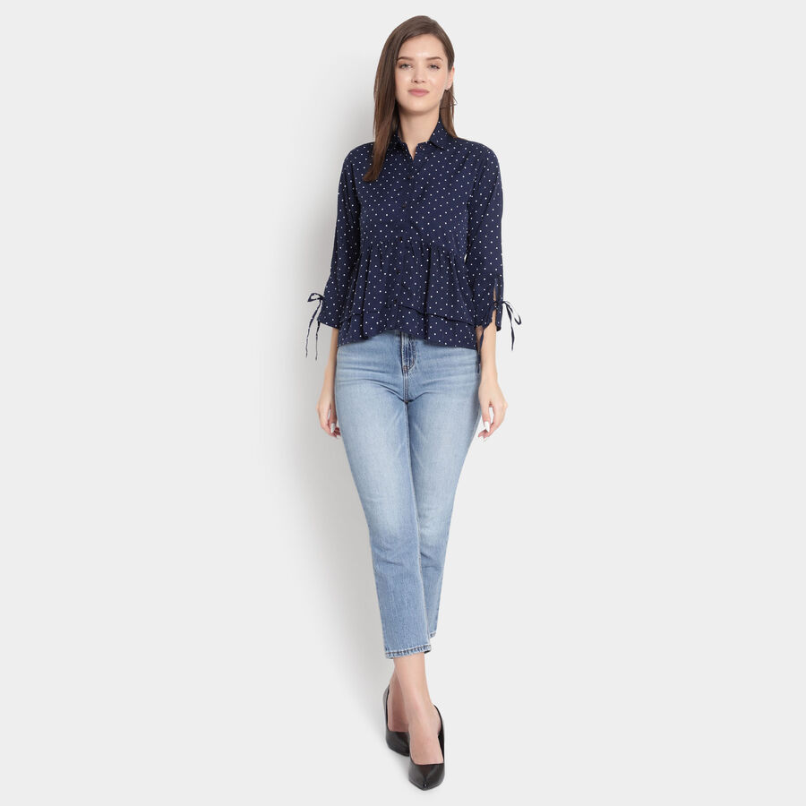 Printed Shirt, Navy Blue, large image number null