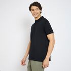 Men's 100% Cotton Collared Half Sleeves T-Shirt , Navy Blue, small