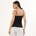 Women's Black Cotton Scoop Neck Casual Slip, Black, small