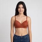 Women's Brown Wire-Free T-Shirt Bra, भूरा, small