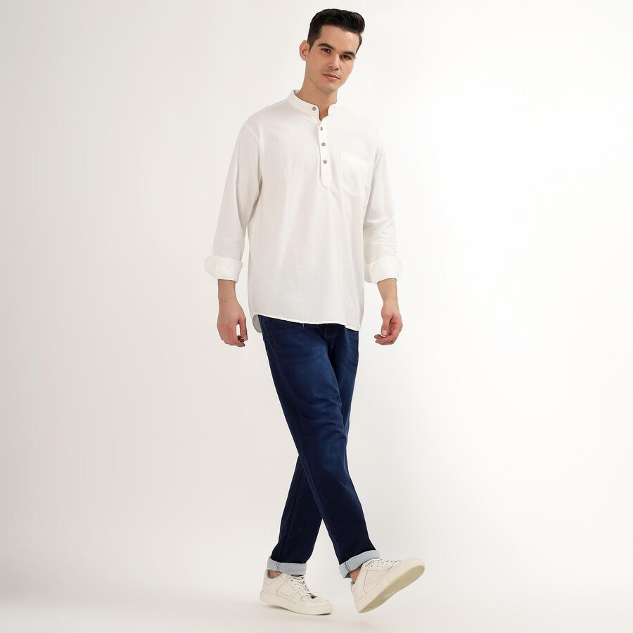 Men's 100% Cotton Kurta, Off White, large image number null