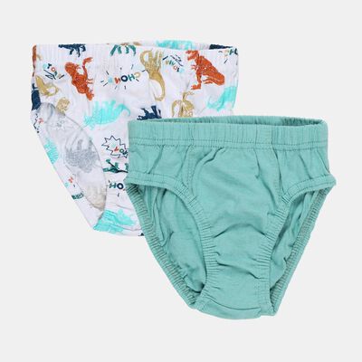 Boys' White Regular Fit Printed Briefs