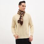 Men's Muted Brown Tartan Check Muffler, भूरा, small image number null