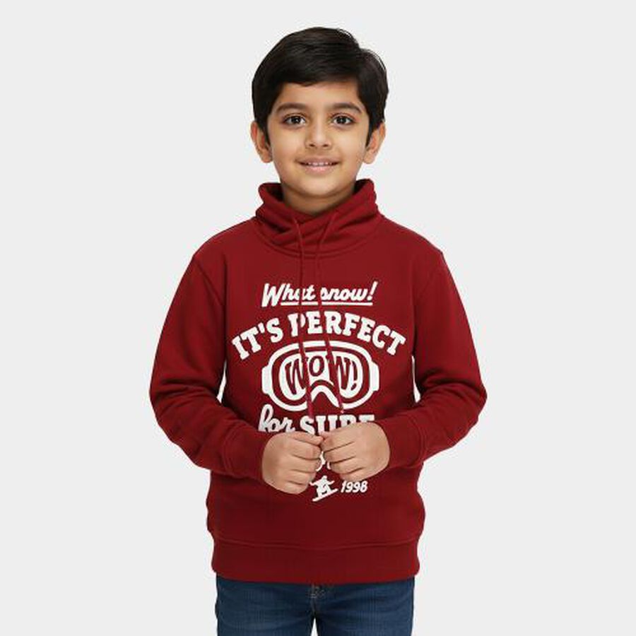 Boys' Sweatshirt, मरून, large image number null