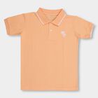 Boys' Light Peach Polo Neck Half Sleeve T-Shirt, पीच, small image number null