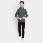 Solid Casual Shirt, Dark Green, small image number null