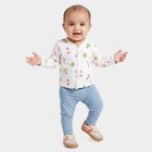 Infants White Cotton V-Neck Regular T-Shirt, White, small