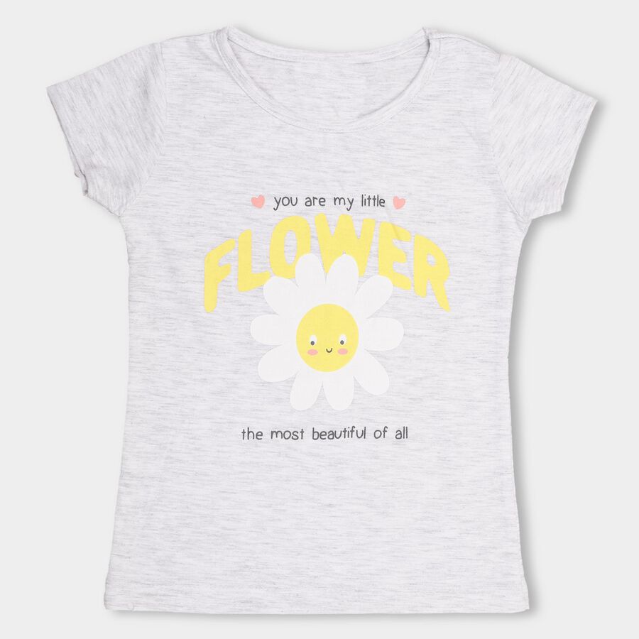 Girls' T-Shirt, मिश्रित हल्का ग्रे, large image number null