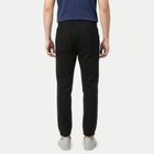 Men's Black Slim Fit Jogger Trousers, काला, small