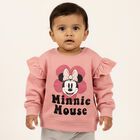 Infants Light Pink Cotton Crew Neck Casual Sweatshirt, हल्का गुलाबी, small image number null