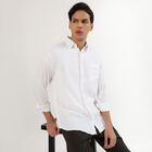 Men's Rich Eggshell White Cotton Classic Collar Casual Shirt, Off White, small