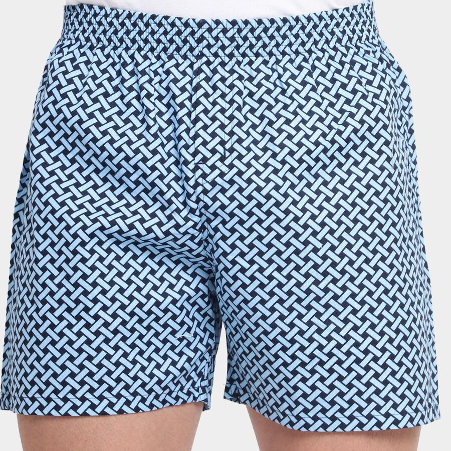 Men's 100% Cotton Boxers, नेवी ब्लू, large