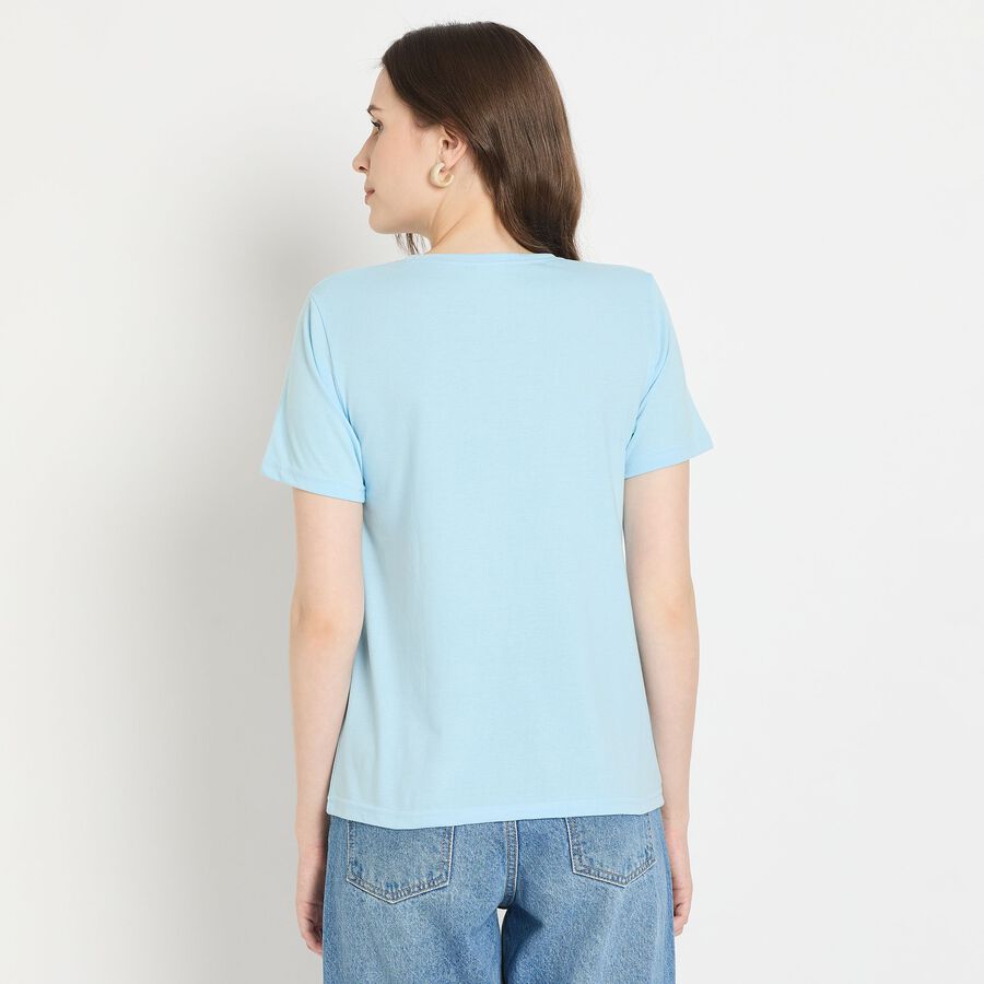 Ladies' Round Neck T-Shirt , हल्का नीला, large image number null