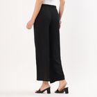 Women's Minimalist Viscose Wide-Leg Palazzos, Black, small