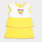 Infants Cotton Round Neck Frock, Yellow, small image number null