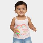 Infants Baby Pink Cotton Round Neck Casual Vest, गुलाबी, small image number null