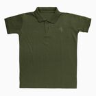 Boys Muted Olive Green Round Neck Casual Half Sleeve T-Shirt, Olive, small