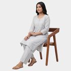 Women's Blue Round Neck Sleeveless Printed Kurta, Light Blue, small