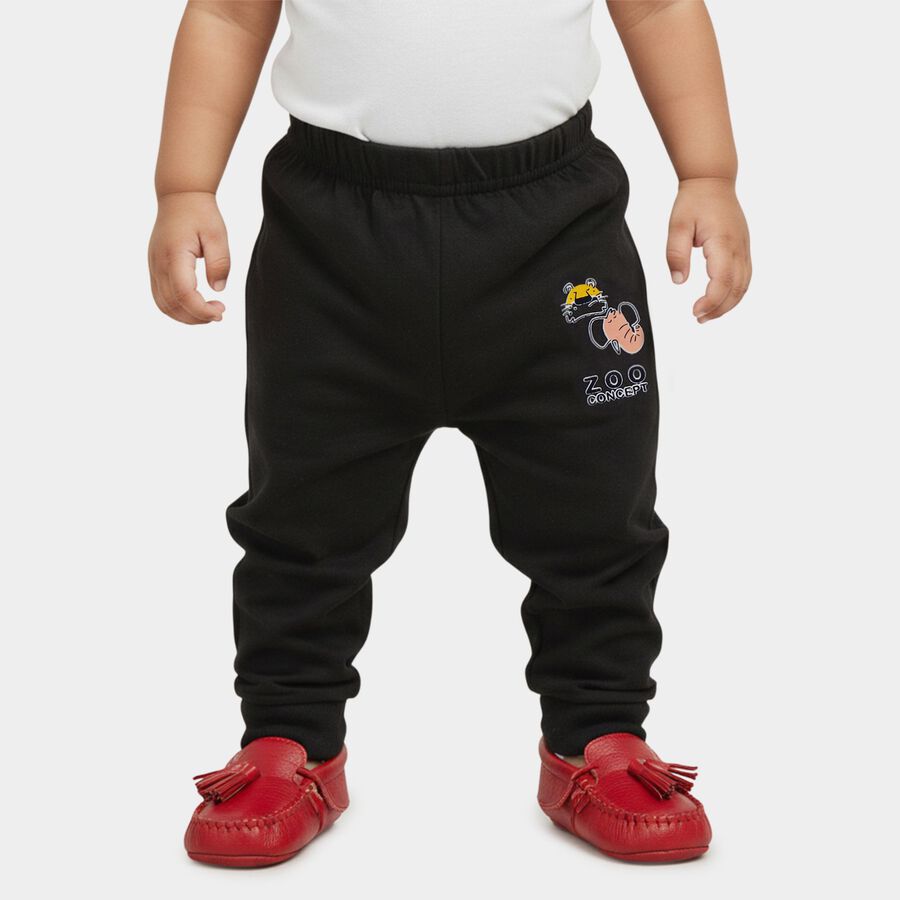 Infants' Dark Grey Regular Fit Graphic Printed Pyjama, Dark Grey, large