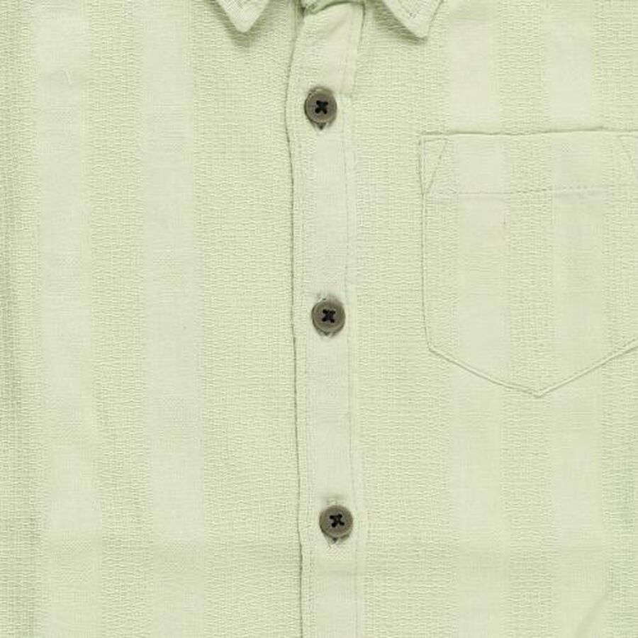Boys Light Sage Green Cotton Half Sleeve Classic Collar Casual Shirt, Light Green, large image number null