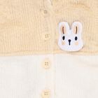 Infants Beige and White Bear Ear Hoodie Hipster Set, गहरा पीला, small image number null