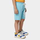 Boys Light Blue Regular Fit Graphic Print Bermuda Shorts, Light Blue, small
