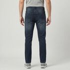 Men's Navy Blue Straight Fit Stretchable Jeans, गहरा नीला, small