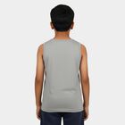Boys Light Grey Round Neck Casual Printed T-Shirt, Light Grey, small
