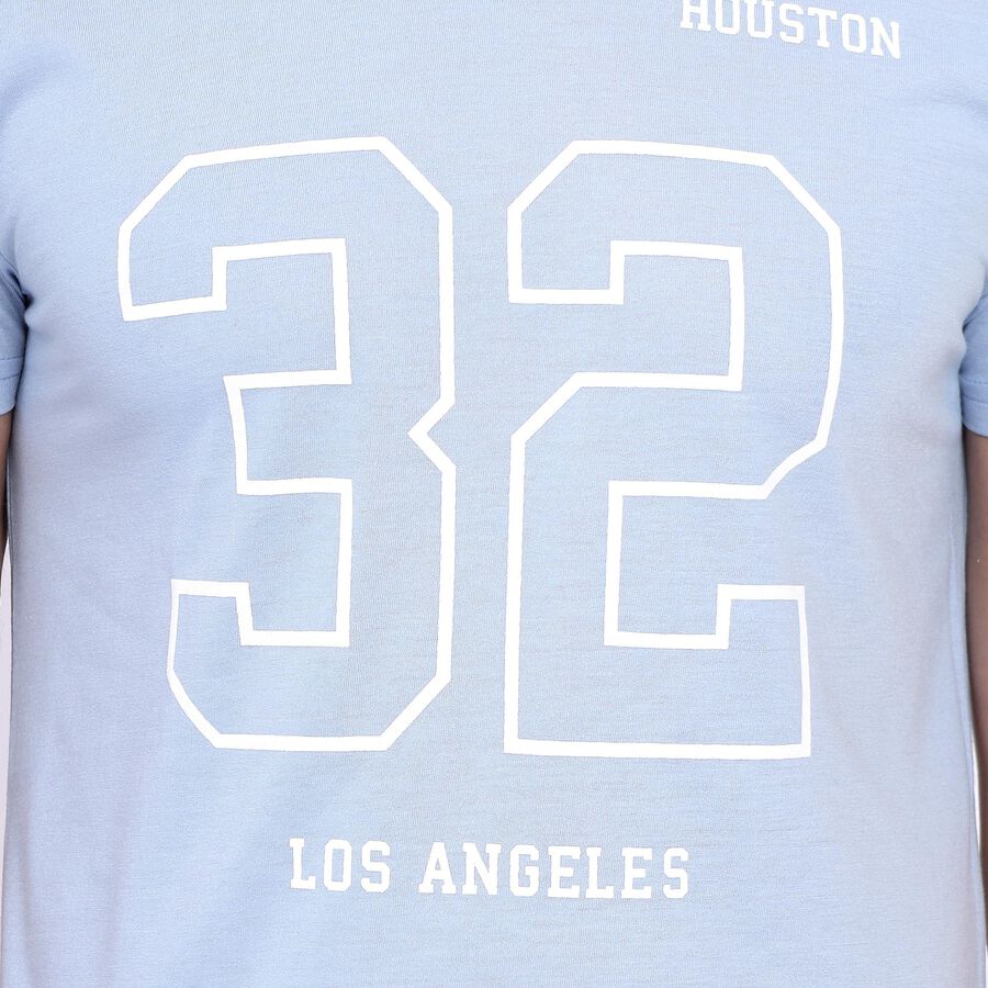 Men's Round Neck Half Sleeves T-Shirt, Sky Blue, large image number null
