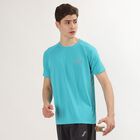 Men's Bright Turquoise Crew Neck Athleisure T-Shirt, Teal Blue, small